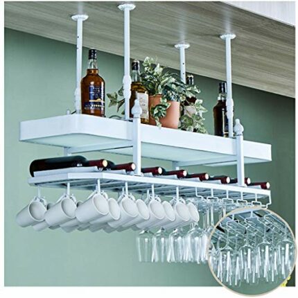 Stylish Simplicity Ceiling Wine Rack Vintage Wrought Iron Metal Glass Wine Cup Holder Stylish Simplicity Down Home Goblet Holder Living Room Disp