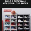 Clear Shoe/Sneaker Box PVC Stackable Plastic Shoe Case Drop Front Foldable Hard Transparent Sneaker Crates Magnetic Enclose Dust Proof 100 Percen