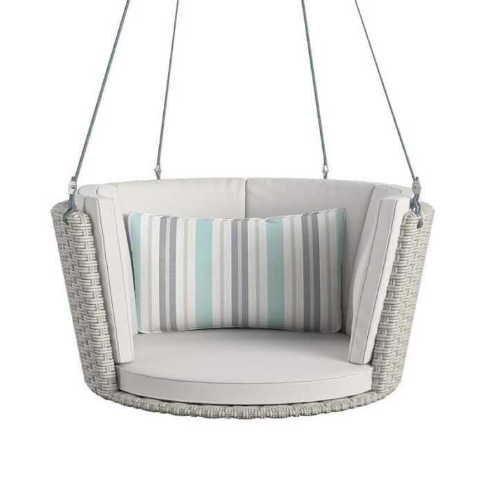 WALNUT Patio Garden Entrance Terrace Wicker/Rattan Porch Swing, Gray, Taupe (Color : A)