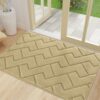 Biscpro Door Mat 50 X 80 cm, Indoor DoorMat Washable, Doormat Dirt Trapper Non-slip, Absorbent Inside Entrance Rug Floor Mat for Entryway, Patio,