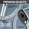 Aqua Flow Premium Handheld Square Shower Head with Large Panel - Shower Hose and Head with Luxurious Design, Water-Saving Technology, Durable Mat