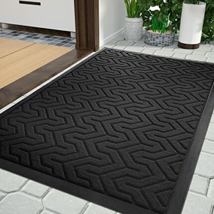 Yimobra Outdoor Mat Front Door Entrance Doormat, Heavy Duty Welcome Mat, Water Absorbent Rug for Inside Outside, Easy Clean, Non Slip, Durable Ru