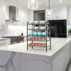 OYEAL Water Bottle Storage Rack 5 Tier Bottled Water Holder Organizer Freestanding Floor Beverage Soda Drink Stand Shelf for Kitchen Pantry Can S