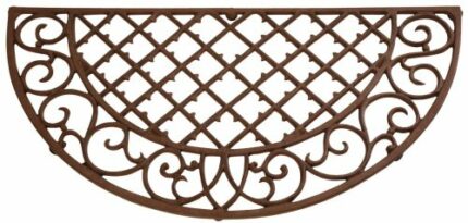 Esschert Lh46 35 x 68 x 2cm Doormat Cast Iron Half Round - Brown