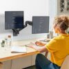 WALI Dual LCD Monitor Fully Adjustable Gas Spring Wall Mount Fit 2 Screens VESA up to 32 inch, 19.8 lbs. Weight Capacity per Arm (GSWM002), Black