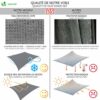 VOUNOT Sun Shade Sail Rectangle 5m x 3m with Fixing Kit, 95% UV Block Breathable HDPE Awning, Sunscreen Canopy for Outdoor Garden Patio Lawn, Gre