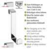 WENKO 4214062100 Clothes / door coat hook, set of 6, stainless steel, glossy