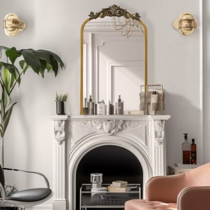 SeekElegant Gold Arched Mirror, 19"x31" Arch Mirror with Metal Frame, Arendahl Traditional Vintage Mirrors for Wall, Antique Decorative Wall Mirr