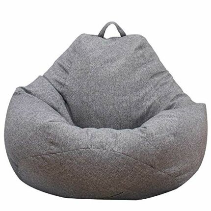 Dandelionsky Classic Bean Bag Chair Sofa Cover without Filling, Soft Lazy Lounger Bean Bag Storage Chair Cover for Adults and Kids，grey - 80x90cm