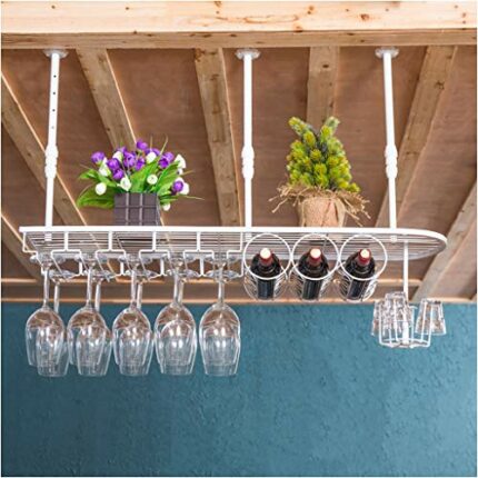 Stylish Simplicity Down Wine Rack, Retro Wrought Iron Wine Rack, Multi-Function Storage Wine Rack, Creative Display Stand, Goblet Rack Home, Rest