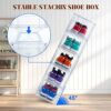 AOHMPT 12 Pack Shoe Box,Drop Front Shoe Box,Clear Plastic Stackable Sneaker Box,Shoe Containers,Acrylic Shoe Display Case,Sneaker Storage,Fits Up