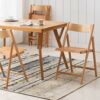WALNUT Wood Color Solid Wood Folding Chairs Wedding Patio Garden Furniture Compact Space Saving Portable