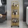 DINGZZ Scandinavian Iron Shelves Bedroom Kitchen Metal Removable Bathroom Storage Rack With Wheels Trolley