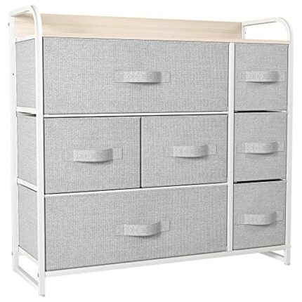 YITAHOME Chest of Drawers, Non-Woven Fabric 7-Drawer Storage Organizer Unit for Bedroom Living Room Closet, Sturdy Steel Frame, Easy Pull Fabric