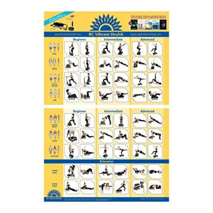 Full Body Vibration Poster Whole Body Vibration Plate Exercise Chart Workout Poster for Vibration Plate Exercise Machine