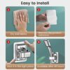 Touchfutrue Shower Head Holder, 360° Adjustable Universal Shower Holder Replacement, Powerful Hand Shower Bracket No Drilling, Wall Mount Bracket