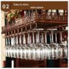 Wine racks 80cm - Bottle Goblet Glass Holder Ceiling Vintage Bar Floating Shelf, Industrial Under Shelve Hanging Rack Holder, Cafe Tableware Bott