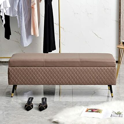 Storage Ottoman Bench for Bedroom, Premium Storage Bench End of Bed Upholstered Bench, Modern Bedroom Bench Entryway Bench Ottoman, for Bedroom,
