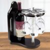 DLOETT European Style Imitation Solid Wood Wine Rack, Wine Glass Rack Upside Down Wine Bottle Rack Creative Decorations