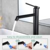 Black Bathroom Taps Countertop Basin Tall Faucet Washroom Sink High Rise Single Lever Mixer tap SHANFO MB01E-T
