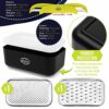 Cheese Grater with Container and Lid & Peeler Set - Vegetable Fruit Multi-Function Stainless Steel Kitchen Utensil Kit with Black Food Plastic St
