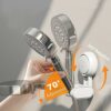 NewFree Suction Cup Shower Holder Removable Handheld Shower Head Holder White Large Adjustable Shower Head Holder No Drilling Waterproof & Height