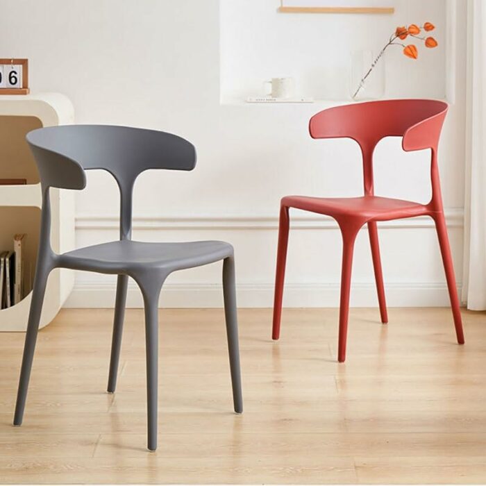 maozi Plastic Chairs For Kitchen Living Room Chair Meeting Negotiation Stool Commercial Place Furniture Tea Shop (Color : D, Size : Light Grey)