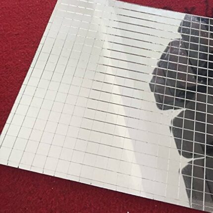 Glass Mosaic Tile,Mini Square Glass Mosaic Mirror Sheet Real Glass Self-Adhesive,Silver Glass Crafts (Silver, 5 x 5mm)