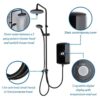 Triton Showers GEAMDU93 Amore DuElec | Shower Electric | 9.5KW | Black Gloss I Electrical Showers | With Showerhead and Anti Twist Hose | Rainfal