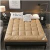 Traditional Mattress Futon Topper, Soft Thick Tatami Mattress, Folding Upholstered Pad Single Double Comfy Sleeping Mat Japanese Roll Up Guest Ma