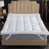 ANALIN Small Double Mattress Topper 10cm Down Alternative Fiber Soft and Breathable 400TC Cotton Mattress Cover