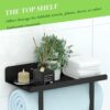 Towel Rack Wall Mounted, 75cm Adjustable Bathroom Towel Storage with Shelf and 3 Hooks for Small Bathroom, Hold 6 Large Bath Sheets, 2 Rail Towel