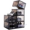 Attelite Drop Front Shoe Box,Set of 6,Stackable Plastic Shoe Box with Clear Door, As Shoe Storage Box and Clear Shoe Box,For Display Sneakers,Eas