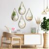 BAODANFU Wall Mirror Decorative Mirrors Mounted Decor Tear Drop Shape Gold for Bedroom Living Room Entryway Bathroom Vanity ,5-Pack