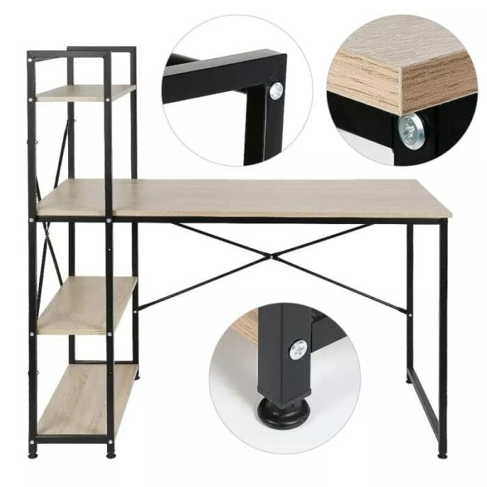 DINGZZ Desk With Shelves Corner Computer Desk Home Office Gaming Table Work Station Study Writing Desk Home Office Furniture