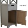 BECTSBEFF Tall Bedside Tables Fully Assembled, No Assembly Wood Bedside Cabinets/End Table/Bathroom Cabinet for Living Room, Bedroom, Hallway-Gra