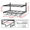 Wine Rack Wall Mounted with Wine Glasses Rack Horizontal Wine Bottle Glass Holder for 8 x Glasses and 8 x Wine Bottles