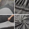 Sofa Seat Cushion Covers Velvet, Sofa Cushion Slipcovers Replacement, Couch Cushion Covers Thick Stretch for Individual Cushions (Gray,Large 1-se