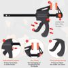 WAIZHIUA 6Pcs Quick Grip Clamps 4 Inch F Wood Clamps Ratchet Bar Clamps One Hand Quick Release Clamp Tool Set for Manual Work, DIY Handmade Craft