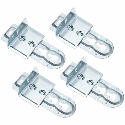 4 Pairs Bed Angle Bed Connector Bed Fittings Height Adjustable for Slatted Base Cushion Centre Bar Support Centre Beam Connector Galvanised Steel