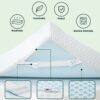 CHUN YI 3 inch Thick Double Memory Foam Mattress Topper With Anti-Slip Ventilated Hypoallergic Bamboo Cover, Soft Flexible Memory Foam Design For