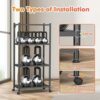 Ambitelligence Kitchen Bakers Rack, Heavy Duty Bakers Rack 4-Tier Free Standing Kitchen Storage Shelf Rack Hight Adjustable with Wheels & Feet, I