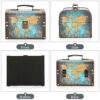 SUMNACON Wooden + PU Leather Storage Box Jewelry Chest, Decorative Trinket Box Keepsakes Chest with Handle, Treasure Box Organizer for Gift (Gree