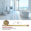 Wall Mounted Brass Single Pole Bar Towel Rail with Antique Design, Mounting Accessories Included, 11.42 x 2.95 inches