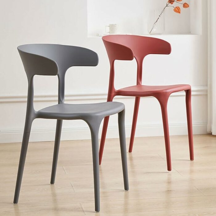 maozi Plastic Chairs For Kitchen Living Room Chair Meeting Negotiation Stool Commercial Place Furniture Tea Shop (Color : D, Size : Light Grey)
