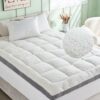 Twin XL Mattress Topper, Cymula Sherpa Mattress Pad for College Dorm Bed 2inch Extra Thick Mattress Cover with 900GSM Down Alternative Soft Plush