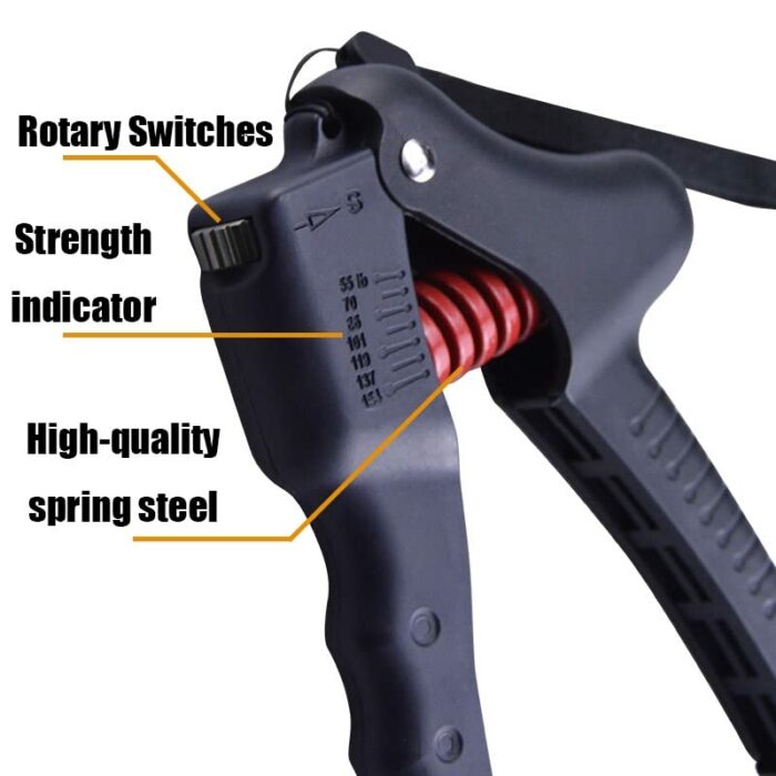 N/A Fitness Hand Gripper Strength Training 25-70kg Adjustable Finger Exercise Expander Hand Force Grip Training Portable Equipment (Color : Black