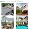 VOUNOT 3m x 5m Sun Shade Sail, Waterproof Outdoor Garden Sails Canopy Patio Party Sunscreen Awning 98% UV Block with Free Rope, Grey