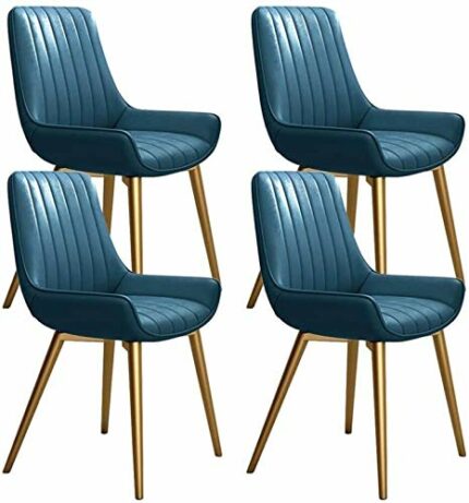 dining chair Kitchen Dining Room Furniture Chairs Kitchen Dining Chairs Set Of 4 With Artificial Leather Soft Seat And Golden Metal Legs For Livi