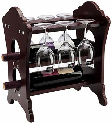 PIBM Stylish Simplicity Wine Racks Free Standing Creative Solid Wood Bottle Rack,Wooden,Living Room Decoration,Household,Red Wine Glass Invert (3